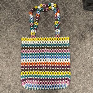 Colorful Beaded Tote Bag